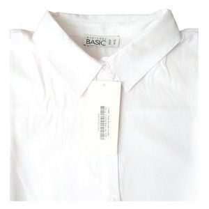 White Everyday Basic Mens Work Shirt, Size 16 UK